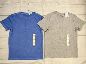 NWT Cat & Jack Kids Children's Gray & Blue Shirts Set Of 2 Size S 6/7 - Picture 1 of 13