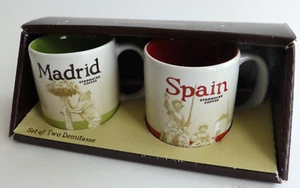 2015 Starbucks Madrid Spain 3oz Demitasse Espresso Coffee Cups NEW Orig Box - Picture 1 of 7