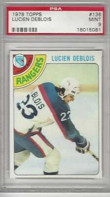 1978 Topps #136 LUCEIN DEBLOIS - RANGERS - PSA 9 - Image 1 of 2