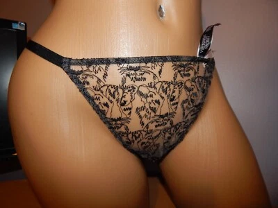 NWT Victorias Secret sexy V-string size Medium black color - Image 1 of 4