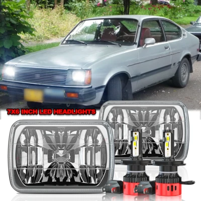 Par de faros LED cromados Hi-Lo Beam Fit Isuzu Pickup I-Mark de 7X6" 5X7 pulgadas Foto 1 de 4