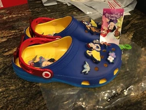 NEW Womens Crocs  Disney Snow White Clog Shoes, size 10 (also mens size 8) - Picture 1 of 5