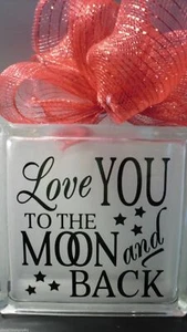 Moon & Back love decal sticker for DIY 8" Glass block - Picture 1 of 1