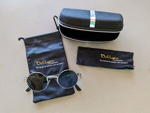 Dollger John Lennon Round Sunglasses Steampunk Metal Spring Frame Black Lenses