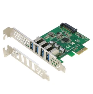 4 Port PCI-e USB 3.0 Expansion Adapter Card 5Gbps, NEC Chip,Low Profile Bracket - Picture 1 of 6