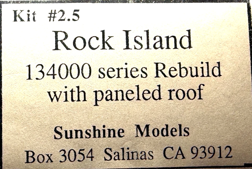HO SUNSHINE MODELS 2.5 ROCK ISLAND 134000 SERIES REBUILD WITH PANELED ROOF BUILT - Image 1 of 2