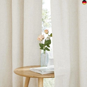 PONY DANCE Wohnzimmer Vorhänge Leinen Boho Ösenvorhang 2er Set H 245 x B 140 cm - Bild 1 von 9