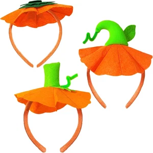 3 Pezzi Fascia Zucca Halloween Foglia Verde Cappello Zucca Capelli Cerchi Arancione Headpi - Foto 1 di 7