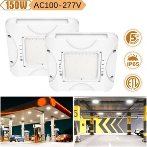 2Pack 150W LED Canopy Light Dusk-to-Dawn for Gas Station Carport Fixture 21000LM - Picture 1 of 12