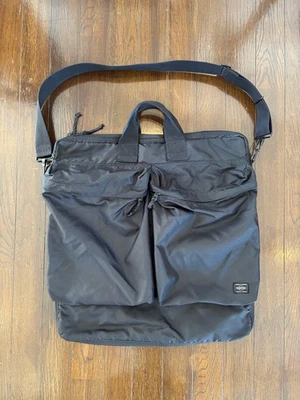PORTER Yoshida Force Black 2Way Helmet Bag Tote Shoulder Japan Business Used - Image 1 of 4
