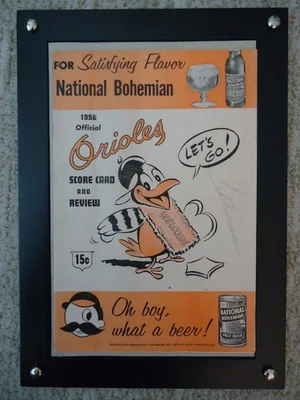 1956 Ted Williams Autographed Signed Orioles Vs  Red Sox Score Card Program - Image 1 of 4