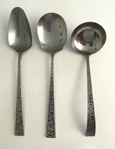 SSC SUPREME TOWLE “LEAF VELVET” Lot of 3 Serving Pieces CASSEROLE SPOON LADLE - Picture 1 of 11