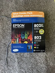Neu im Karton, Original Epson Tinte 802xl Schwarz und 802 Standard Cyan Magenta Gelb - Bild 1 von 2