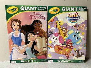 Disney Princess & Uni-Creatures 18pg Each 12X18 Crayola Activity Coloring SEALED - Picture 1 of 7