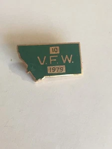 Vintage 1979 VFW Montana State Pin Green // - Picture 1 of 5