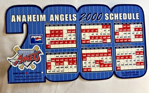 2000 Anaheim Angels (LA) MAGNET SCHEDULE NEW Cover
