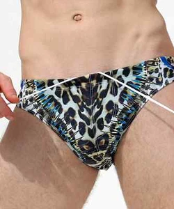 RUFSKIN's Signature Swim Briefs CHEETAH Cheeky Cut Print Microfiber Swimwear 49 - Picture 1 of 7