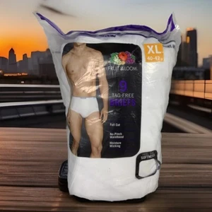 Fruit of the Loom Men 9pk Classic Full Cut White Tag-free Briefs XL 40/52 FOTL - Picture 1 of 9