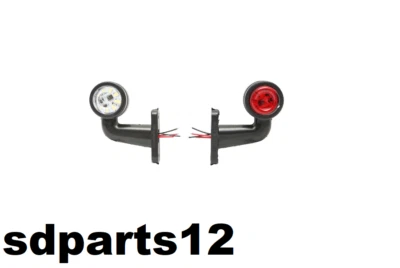 Luci Ingombro LED Braccio 10-30V Rosso Bianco Cornetto per Camion e Rimorchi - Immagine 1 di 4