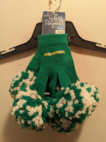 Oregon Ducks Women's Spirit Fingerz Green Pom Pom Gloves NWT Cover