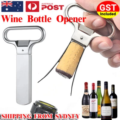 Wine Bottle Opener Cork Two-Prong Puller Damaged Cork Remover Chrome Sheath AU - image 1 of 4