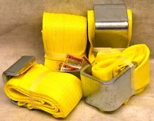(4) Nuevas correas de gancho plano de 4" x 5' 16200 lb - correa Maxx HD amarilla HD - Imagen 1 de 2