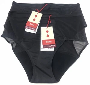 THINX Hi-Waist Period Underwear for Women Heavy Absorbency Panties Black Size 2X - Picture 1 of 4