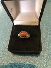 Vintage Hand Made Native American Sterling Silver Coral  Ring 5