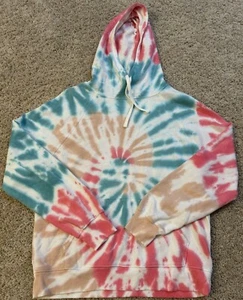 SO Juniors Hooded Tie Dye Sweatshirt Pink Blue Size LARGE NWT - Picture 1 of 6