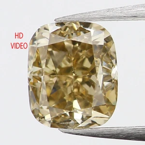 0.62 Ct Natural Loose Cushion Diamond 5.00 MM Brown Green Color Diamond LQ5728 - Picture 1 of 9