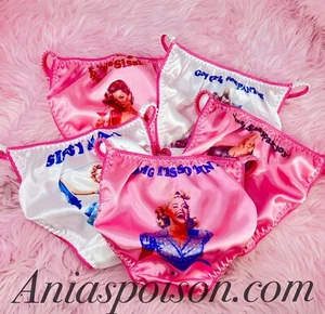 Sissy Satin Pinup Panties for MEN - Valentine's Humiliation shiny string bikini - Picture 1 of 15