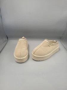 UGG Australia 'Tazz' Slippers UK 5 EU 38 Grey Beige Taupe Suede Platform Slip-On - Picture 1 of 15