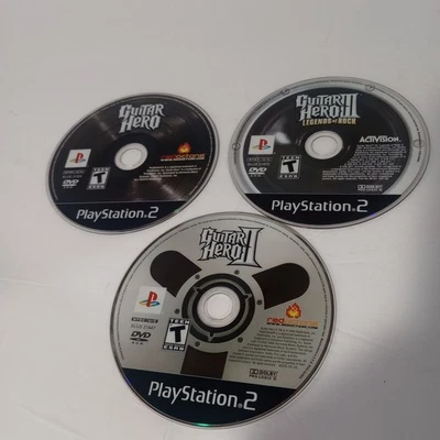 Guitar Hero PS2 Game Bundle Guitar Hero 2 Guitar Hero 3 Legends of Rock Tested - Image 1 of 2