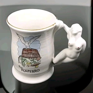 Vintage Erotik Keramik Tasse Polperro mit Motto auf Rückseite sehr ausgefallen! - Bild 1 von 16
