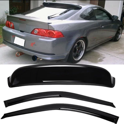 For 2002-2006 Acura RSX DC5 Rear Window Roof Visor Sun Spoiler Wing+Window visor - Image 1 of 4
