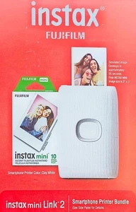 Fujifilm Instax Mini Link 2 Portable Bluetooth Smartphone Printer Bundle - White - Picture 1 of 5