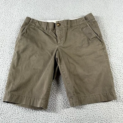 Old Navy Perfect Bermudas 棕色女式 4 码卡其色棉混纺低腰短裤 — 第 1/4 张图片