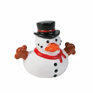 Snowman Christmas Plastic Fun Ducks - Set 4 - Picture 1 of 2
