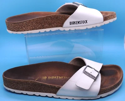 Sandalia vintage Birkenstock Madrid blanca con hebilla deslizante de cuero con una correa 39 (8 EE. UU.) Foto 1 de 4