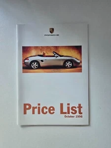 Original Porsche Price List Brochure Oct 1996 Mint Condition - Picture 1 of 3