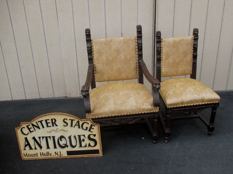 64048 Antique Victorian Pair Chairs Chair s Cover