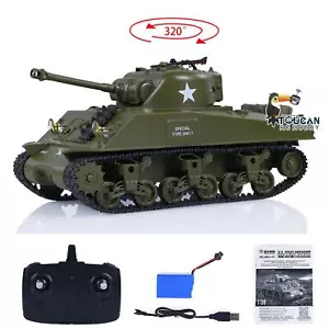 On Sale 1/30 Heng Long RC Tank Sherman M4A3 3841-01 Remote Control Battle Tank - Picture 1 of 12