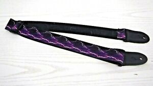 Levy's Guitar Strap Purple with White Lightening Bolts 33"-56" Adjustable Length