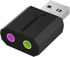 SABRENT Scheda Audio USB Cuffie E Microfono per MAC E Windows, Adattatore Audio 
