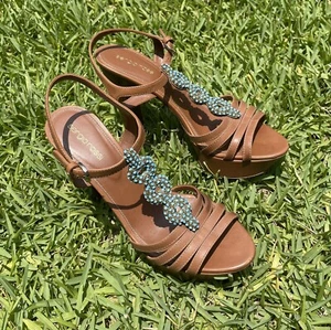 Sergio Rossi Brown Leather Platform Heels Size 10 - Picture 1 of 7