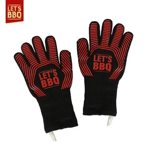 BBQ Oven Gloves Extreme Heat Resistant 500°C Grilling Cooking Oven NonSlip Mitts - Picture 1 of 22
