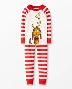 Hanna Andersson Kids Dr. Seuss Grinch Max the Dog Long John Pajama Set 8 NWT - Picture 1 of 3