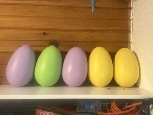 Vtg Lot of 5 Easter Egg Blow Molds General Foam Plastics 8" Purple Green Yellow - Picture 1 of 5