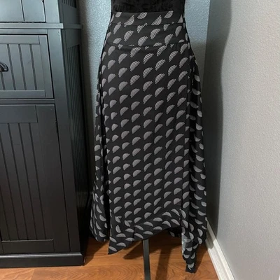 Falda Worthington 16T Negra Geométrica Asimétrica Moderna Oficina Carrera Midi Nueva con Etiquetas Foto 1 de 4