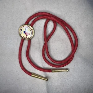 BSA Heart O' Texas Council Bolo Tie Red String Gold Tips BT-231 - Picture 1 of 5